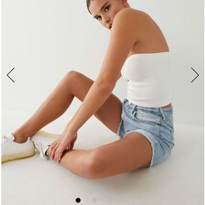 True religion light wash denim shorts